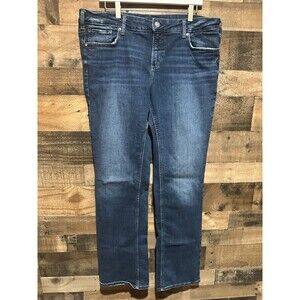 Silver Jeans Womens Plus Size 36 x 35 Long Elyse Slim Boot Blue